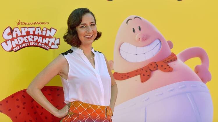 Kristen Schaal arrives at the premiere of Captain Underpants: The First Epic Movie at the Regency Village Theater in Los Angeles, California on May 21, 2017.  LAP2017052120 CHRISTINExCHEW