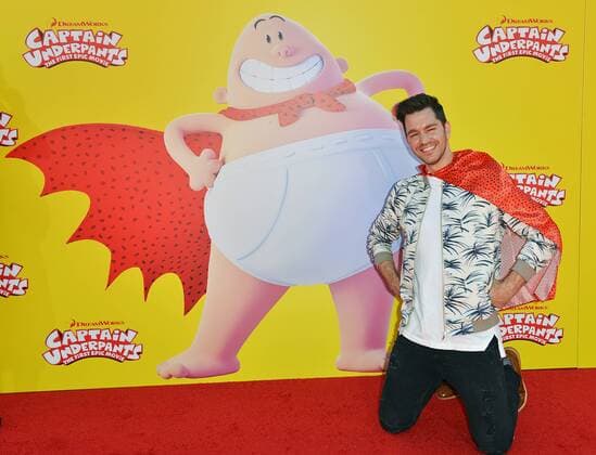 Singer Andy Grammer arrives for the premiere of Captain Underpants: The First Epic Movie at the Regency Village Theater in Los Angeles, California on May 21, 2017.  LAP2017052112 CHRISTINExCHEW