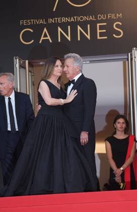 (170521) -- CANNES, May 21, 2017 -- U.S. actor Dustin Hoffman (R) and his wife Lisa Hoffman pose on the red carpet for the screening of the film The Meyerowitz Stories in competition at the 70th Cannes International Film Festival in Cannes, France, on May 21, 2017. ) FRANCE-CANNES-FILM FESTIVAL- THE MEYEROWITZ STORIES -RED CARPET XuxJinquan 