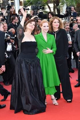 Agnes Jaoui , Jessica Chastain, Maren Ade Premiere THE MEYEROWITZ STORIES 70. Filmfestspiele Cannes Red Carpet Cannes 21. Mai 2017 Bitte Fotovermerk: SPÖTTEL-PICTURE Premiere THE MEYEROWITZ STORIES