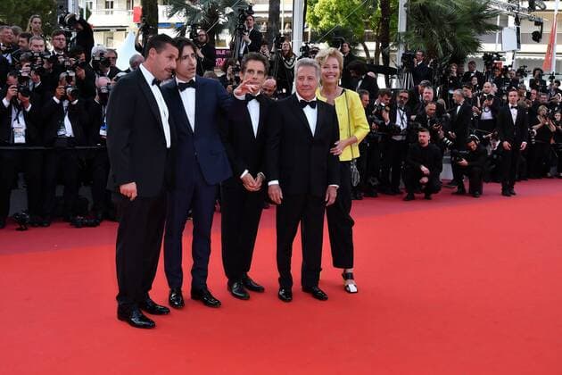 Adam Sandler, Noah Baumbach, Ben Stiller, Dustin Hoffman, Emma Thompson Premiere THE MEYEROWITZ STORIES 70. Filmfestspiele Cannes Red Carpet Cannes 21. Mai 2017 Bitte Fotovermerk: SPÖTTEL-PICTURE Premiere THE MEYEROWITZ STORIES