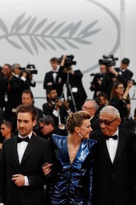 Andre Techine, Celine, Sallette, Pierre Deladonchamps CINEMA : 70 eme Festival de Cannes - Tapis rouge - Mise a mort du cerf sacre - 22 05 2017 loicThebaud Panoramic 