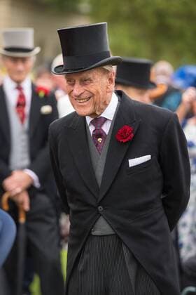 . 23 05 2017. London, United Kingdom. The Duke of Edinburgh at a Garden Party at Buckingham Palace in London, where a minute s silence was observed for the victims of the Manchester terror attack.  xROTAxx xi-Imagesx IIM-15175-0010