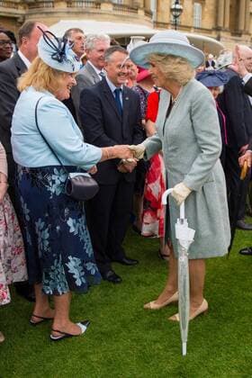. 23 05 2017. London, United Kingdom. Duchess of Cornwall at a Garden Party at Buckingham Palace in London, where a minute s silence was observed for the victims of the Manchester terror attack.  xROTAxx xi-Imagesx IIM-15175-0013