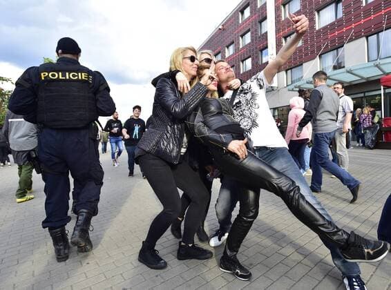 The security precautions in front of the Eden Arena prior to the British electronic band Depeche Mode concert in Prague, Czech Republic, on Wednesday, May 24, 2017. (CTKxPhoto RomanxVondrous) CTKPhotoP201705240960301  vnd 2