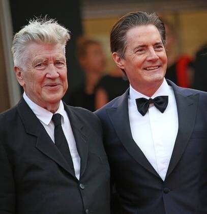 David Lynch (L) and Kyle MacLachlan arrive on the red carpet before the screening of Twin Peaks during the 70th annual Cannes International Film Festival in Cannes, France on May 25, 2017.  CAN20170525739 DAVIDxSILPA
