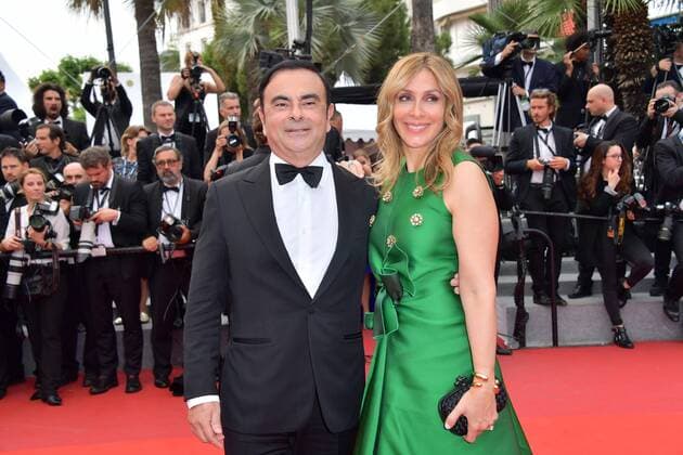 70eme Festival du Film de Cannes - Montee des marches du film L Amant Double Carlos Ghosn (Chairman and CEO RENAULT);Rita Ghosn (Carlos Ghosn s wife) Cannes France  521410
