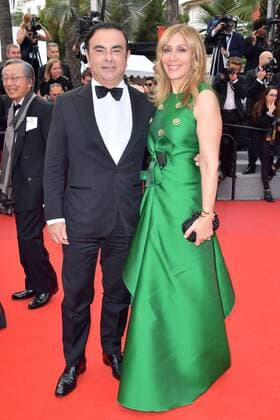 70eme Festival du Film de Cannes - Montee des marches du film L Amant Double Carlos Ghosn (Chairman and CEO RENAULT);Rita Ghosn (Carlos Ghosn s wife) Cannes France  521410