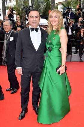70eme Festival du Film de Cannes - Montee des marches du film L Amant Double Carlos Ghosn (Chairman and CEO RENAULT);Rita Ghosn (Carlos Ghosn s wife) Cannes France  521434