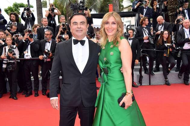 70eme Festival du Film de Cannes - Montee des marches du film L Amant Double Carlos Ghosn (Chairman and CEO RENAULT);Rita Ghosn (Carlos Ghosn s wife) Cannes France  521434
