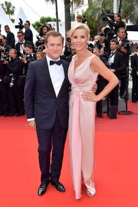 70eme Festival du Film de Cannes - Montee des marches du film L Amant Double Laurence Ferrari;Renaud Capucon Cannes France  521434