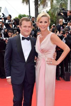 70eme Festival du Film de Cannes - Montee des marches du film L Amant Double Laurence Ferrari;Renaud Capucon Cannes France  521434