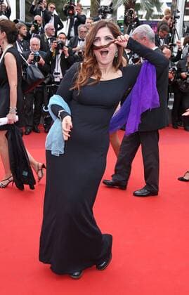 Agnes Jaoui arrives on the red carpet before the screening of the film L amant double during the 70th annual Cannes International Film Festival in Cannes, France on May 26, 2017.  CAN20170526079 DAVIDxSILPA