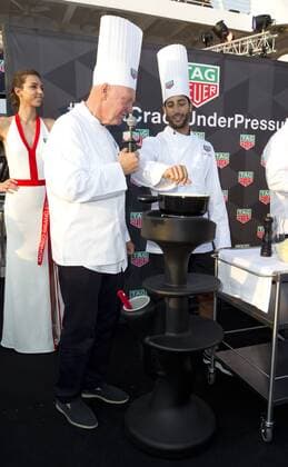 Monaco, Monte Carlo - May 27, 2017: FIA Formula One World Championship, Tag Heuer Party with Red Bull Racing Driver Daniel Ricciardo and Tag Heuer CEO Jean Claude Biver Monaco F1 Grand Prix 2017, Tag Heuer Party