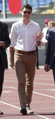 Justin Trudeau Roma 29 05 2017. Il primo Ministro Canadese partecipa alla manifestazione Open Goal , una partita amichevole tra la Fiorentina Women s Football Club e Liberi Nantes, una squadra composta da migranti e rifugiati . Rome May 29th 2017. Prime Minister of Canada participates to an event against racism at Olympic Stadium in Rome. The premier attended a friendly match between Fiorentina Women s Football Club and Liberi Nantes, composed by migrants and refugees. Foto Samantha Zucchi Insidefoto SamanthaxZucchi