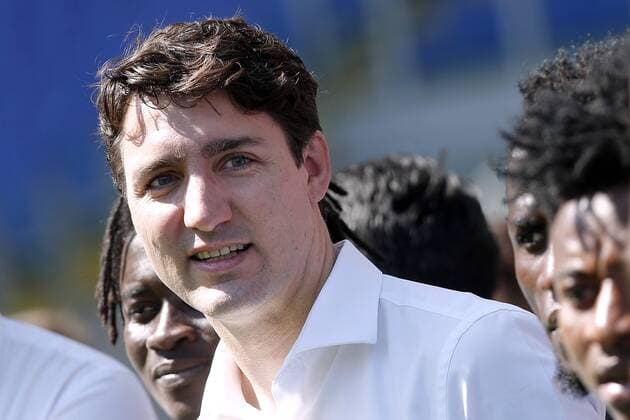 Justin Trudeau Roma 29 05 2017. Il primo Ministro Canadese partecipa alla manifestazione Open Goal , una partita amichevole tra la Fiorentina Women s Football Club e Liberi Nantes, una squadra composta da migranti e rifugiati . Rome May 29th 2017. Prime Minister of Canada participates to an event against racism at Olympic Stadium in Rome. The premier attended a friendly match between Fiorentina Women s Football Club and Liberi Nantes, composed by migrants and refugees. Foto Samantha Zucchi Insidefoto SamanthaxZucchi