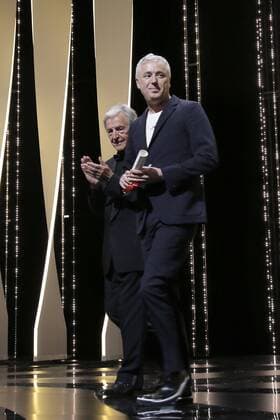 70eme Festival du Film de Cannes - Ceremonie de cloture. Photo: Laurent Guerin E Press Photo Costa Gavras;Robin Campillo Cannes France  521781