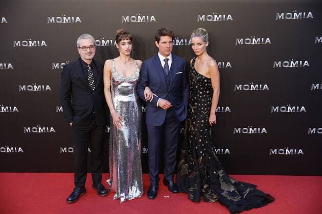 US actor Tom Cruise (2R) poses with British actresss Annabelle Wallis (R), Argelian actress Sofia Boutella (2L) and US film maker Alex Kurtzman (L) for the media during the photocall of his last film The Mummy in Madrid, Spain on 29 May 2017. US ACTOR TOM CRUISE PRESENTS THE MUMMY !ACHTUNG: NUR REDAKTIONELLE NUTZUNG!  Copyright: xChemaxMoyax 20170529-636316893626754078