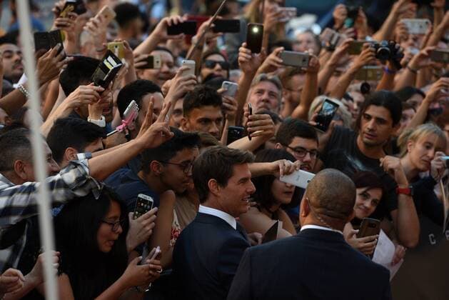 Spain: Cast attend The Mummy premiere in Madrid Tom Cruise, 54 years-old, poses for a picture during the premiere of La Momia (The Mummy) at Callao cinema in Madrid.  JorgexSanz
