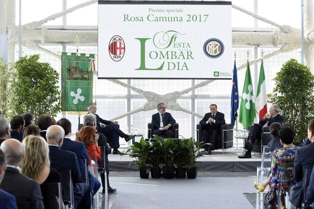 Milan, 30 05 2017 - Rosa Camuna Award Roberto Maroni receives: Silvio Berlusconi and Massimo Moratti in the picture:  Copyright: xSimonaxChiocciax xIPAx xSimonaxChiocciaxFotosickix