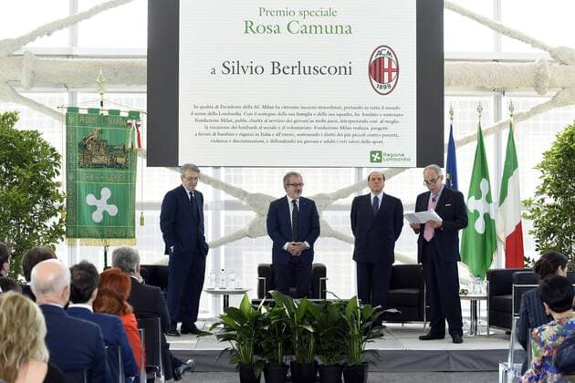 Milan, 30 05 2017 - Rosa Camuna Award Roberto Maroni receives: Silvio Berlusconi and Massimo Moratti in the picture:  Copyright: xSimonaxChiocciax xIPAx xSimonaxChiocciaxFotosickix