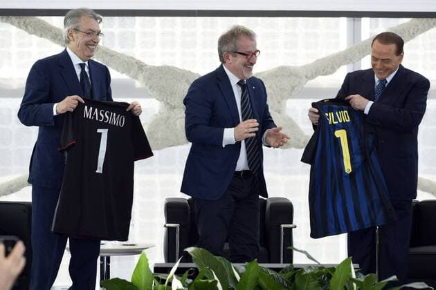 Bilder des Tages Milan, 30 05 2017 - Rosa Camuna Award Roberto Maroni receives: Silvio Berlusconi and Massimo Moratti in the picture:  Copyright: xSimonaxChiocciax xIPAx xSimonaxChiocciaxFotosickix