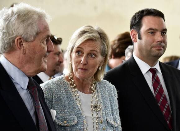 Princess Astrid of Belgium pictured during a ceremony for the Queen Paola Award 2015-2016 (Koningin Paolaprijs - Prix Reine Paola) for education, at the royal castle in Laken Laeken, Brussels, Wednesday 31 May 2017. This year s themes are sciences, mathematics and technology.  ERICxLALMAND 05106857