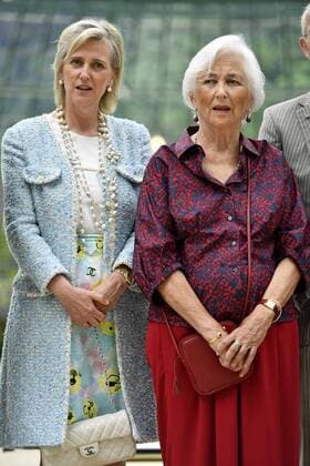 Princess Astrid of Belgium and Queen Paola of Belgium pictured during a ceremony for the Queen Paola Award 2015-2016 (Koningin Paolaprijs - Prix Reine Paola) for education, at the royal castle in Laken Laeken, Brussels, Wednesday 31 May 2017. This year s themes are sciences, mathematics and technology.  ERICxLALMAND 05106949