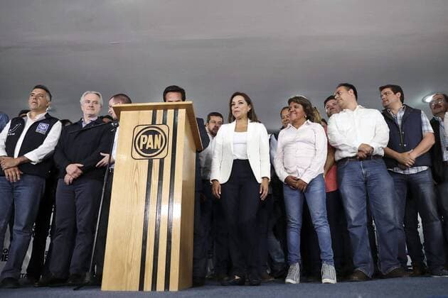 June 4, 2017 - Mexico - EUM20170604POL04.JPG.TOLUCA, Mex.- Election Elecciones-Edomex.- 4 de junio de 2017. La candidata panista a la gubernatura del Estado de Mexico, Josefina Vazquez Mota, acepto en conferencia de prensa que las tendencias de la jornada electoral de este domingo no le favorecen. Foto: Agencia EL UNIVERSAL RCC. Mexico  - ZUMAu78_ 20170604_zaf_u78_160 Copyright: xCristopherxRogelxBlanquetx