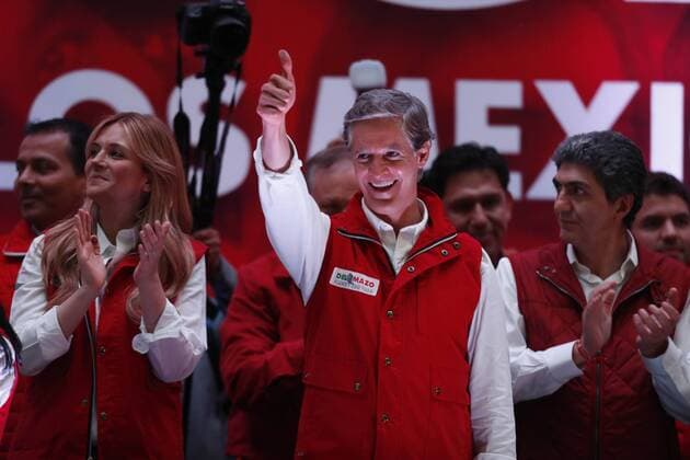 Bilder des Tages June 5, 2017 - Mexico - EUM20170605POL02.JPG.TOLUCA, Mex., Elections Elecciones-Edomez PRI.- Alfredo del Mazo Maza, candidato del PRI a la gubernatura del Estado de Mexico, realiza un mitin tras conocer los resultados electorales preliminares en la entidad, el 4 de junio de 2017. Foto: Agencia EL UNIVERSAL Luis Cortes EVZ Mexico  - ZUMAu78_ 20170605_zaf_u78_003 Copyright: xLuisxCortesx