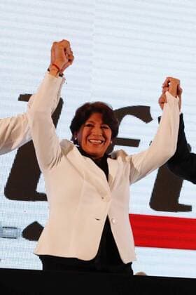 Bilder des Tages June 5, 2017 - Mexico - EUM20170605POL11.JPG .TOLUCA, Mex., Elections Elecciones-Edomex Morena.- Delfina Gomez, candidata de Morena a la gubernatura del Estado de Mexico, durante una conferencia de prensa para dar su postura con respecto a los resultados electorales preliminares en la entidad, el 4 de junio de 2017. Foto: Agencia EL UNIVERSAL EVZ. Mexico  - ZUMAu78_ 20170605_zaf_u78_015 Copyright: xIrvinxOlivaresx