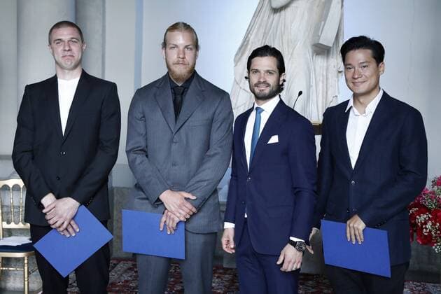 Love Dahlstedt, Roger Smeby, Prince Carl Philip, Cedric Jacques Yu National Day celebrations, attendance at the prize-giving ceremony for The Thinking Hand drawing competition, Gustav III s Museum of Antiquities, Royal Palace, Stockholm2017-06-06 Stipendieutdelning i teckningstävlingen Den tänkande handen , Gustav III:s antikmuseum, Kungliga slottet, 2017-06-06 Carl Philip de Suede Stockholm Sweden 523623