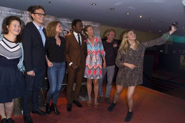 Gabriel Le Bomin - Marc Zinga - Alexandra Lamy - Louane Emer CELEBRITES : Avant premiere du film Nos Patriotes - Paris - 06 06 2017 StephenCaillet Panoramic 