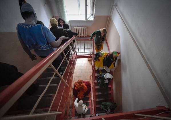 PRIMORYE TERRITORY, RUSSIA â€“ JUNE 7, 2017: Convicts ahead of during a fashion show at female penal colony No 10 in the village of Gornoye. Prisoners of the colony sew clothes at a garment factory and every year they celebrate Day of Light Industry by presenting the clothes they made. Yuri Smityuk TASS  TS051F44