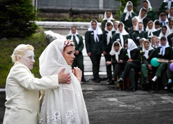 PRIMORYE TERRITORY, RUSSIA â€“ JUNE 7, 2017: A theatrical performance during a fashion show at female penal colony No 10 in the village of Gornoye. Prisoners of the colony sew clothes at a garment factory and every year they celebrate Day of Light Industry by presenting the clothes they made. Yuri Smityuk TASS  TS051F60