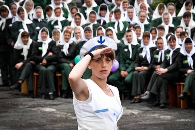 PRIMORYE TERRITORY, RUSSIA â€“ JUNE 7, 2017: A convict showcases a creation during a fashion show at female penal colony No 10 in the village of Gornoye. Prisoners of the colony sew clothes at a garment factory and every year they celebrate Day of Light Industry by presenting the clothes they made. Yuri Smityuk TASS  TS051F63