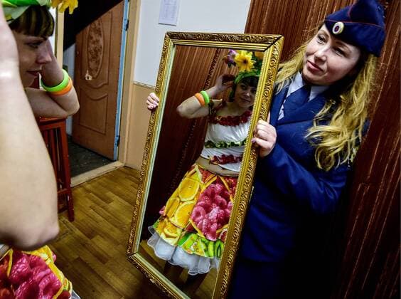 PRIMORYE TERRITORY, RUSSIA â€“ JUNE 7, 2017: A convict prepares for a fashion show at female penal colony No 10 in the village of Gornoye. Prisoners of the colony sew clothes at a garment factory and every year they celebrate Day of Light Industry by presenting the clothes they made. Yuri Smityuk TASS  TS051F69