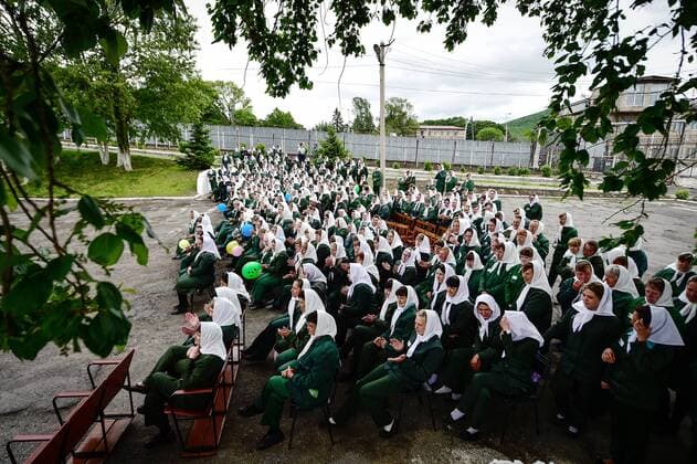 PRIMORYE TERRITORY, RUSSIA â€“ JUNE 7, 2017: Convicts watch a fashion show at female penal colony No 10 in the village of Gornoye. Prisoners of the colony sew clothes at a garment factory and every year they celebrate Day of Light Industry by presenting the clothes they made. Yuri Smityuk TASS  TS051F7D