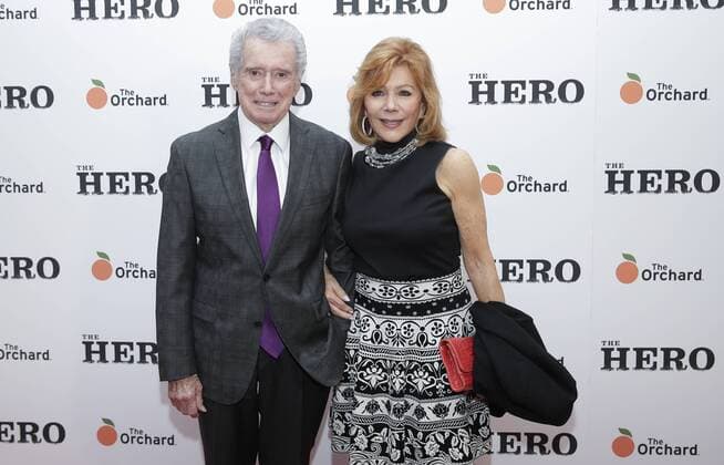 Regis Philbin and Joy Philbin arrive on the red carpet at The Hero New York Premiere at the Whitby Hotel on June 7, 2017 in New York City.  NYP20170607130 JOHNxANGELILLO