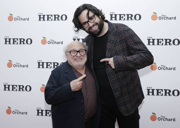 Danny DeVito and Brett Haley arrive on the red carpet at The Hero New York Premiere at the Whitby Hotel on June 7, 2017 in New York City.  NYP20170607139 JOHNxANGELILLO