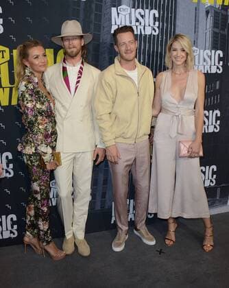 June 7, 2017 - Nashville, TN, USA - 07 June 2017 - Nashville, Tennessee - Brittney Marie Cole Kelley, Brian Kelley of Florida Georgia Line, Tyler Hubbard of Florida Georgia Line and Hayley Stommel Hubbard. 2017 CMT Music Awards held at Music City Center. Photo Credit: AdMedia Nashville USA - ZUMAa123 20170607_zaa_a123_685 Copyright: xTonyaxWisex