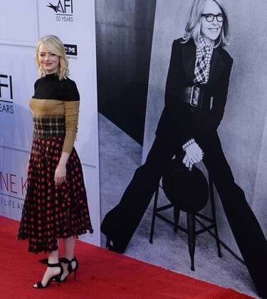 Actress Emma Stone arrives for American Film Institute s 45th annual Life Achievement Award tribute gala honoring actress Diane Keaton at the Dolby Theatre in the Hollywood section of Los Angeles on June 8, 2017.  LAP2017060813 JIMxRUYMEN