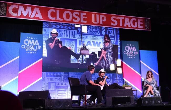 June 10, 2017 - Nashville, Tennessee, United States - 10 June 2017 - Nashville, Tennessee - Brad Paisley and Carrie Underwood appear on the CMA Close-Up Stage during the 2017 CMA Music Festival held at Music City Center. It was announced that Brad and Carried would be returning for the 10th year as host s of the CMA Music Awards to be held in November. Photo Credit: Laura Farr AdMedia Nashville United States - ZUMAa123 20170610_zaa_a123_015 Copyright: xLauraxFarr Admediax