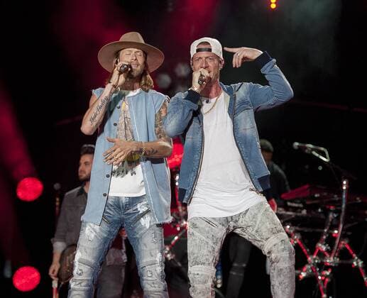 Jun. 10, 2017 - Nashville, Tennessee; USA - Singer TYLER HUBBARD and BRIAN KELLEY of the band Florida Georgia Line performs at Nissan Stadium as part of the 2017 CMA Music Festival that is taking place in downtown Nashville. The four day country music festival will attract thousands of fans from around the world to see a variety of artist on multiple stages. Copyright 2017 . Nashville USA - ZUMAm78_ 20170610_zaf_m78_021 Copyright: xJasonxMoorex