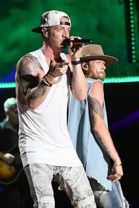 June 10, 2017 - Nashville, Tennessee, United States - 10 June 2017 - Nashville, Tennessee - Brian Kelley and Tyler Hubbard, Florida Geogria Line. 2017 CMA Music Festival Nightly Concert held at Nissan Stadium. Photo Credit: Dara-Michelle Farr AdMedia Nashville United States - ZUMAa123 20170610_zaa_a123_459 Copyright: xDara-MichellexFarr Admediax