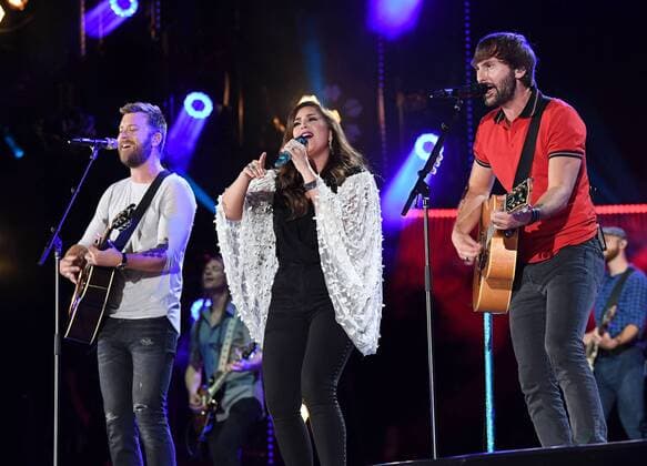 June 10, 2017 - Nashville, Tennessee, United States - 10 June 2017 - Nashville, Tennessee - Charles Kelley, Hillary Scott, Dave Haywood, Lady Antebellum. 2017 CMA Music Festival Nightly Concert held at Nissan Stadium. Photo Credit: Laura Farr AdMedia Nashville United States - ZUMAa123 20170610_zaa_a123_506 Copyright: xLauraxFarr Admediax