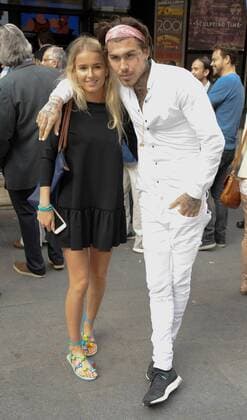 Marco Pierre White Jr and Francesca Suter attend The Banksy Job Premiere about the day a Banksy statue was snatched from London in broad daylight, The Prince Charles Cinema, London. JUNE 12th 2017  TSTx171232