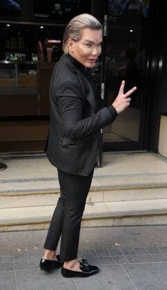 Human Ken Doll Rodrigo Alves attends The Banksy Job Premiere about the day a Banksy statue was snatched from London in broad daylight, The Prince Charles Cinema, London. JUNE 12th 2017  TSTx171232