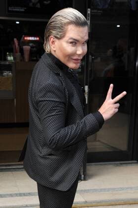 Human Ken Doll Rodrigo Alves attends The Banksy Job Premiere about the day a Banksy statue was snatched from London in broad daylight, The Prince Charles Cinema, London. JUNE 12th 2017  TSTx171232