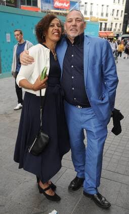Miranda Guastella and Andy Link Linky aka AK47 attend The Banksy Job Premiere about the day a Banksy statue was snatched from London in broad daylight, The Prince Charles Cinema, London. JUNE 12th 2017  TSTx171232